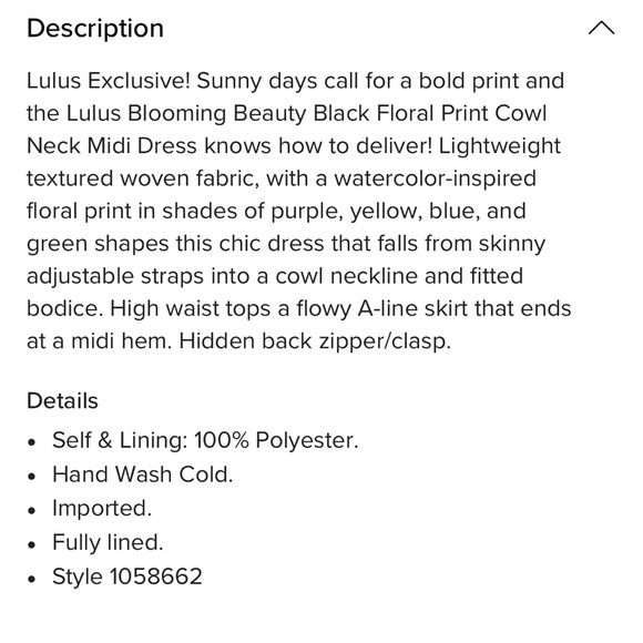 NWT Lulu’s Blooming Beauty Floral Cowl Neck Midi Dress - Picture 6 of 6